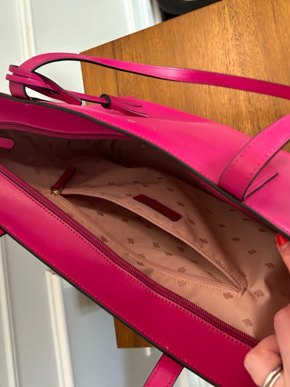 Kate Spade Emilia Large Tote NEVER USED deep magenta gold hardware topzip tassel - Picture 11 of 14